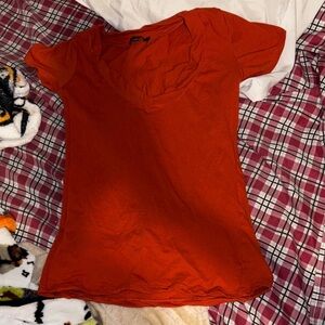 Ambiance V-Neck Short Sleeve Tee in Orange